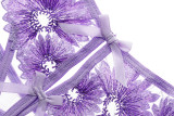Purple Floral Lace Bra Set