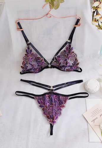 Purple lace underwear set