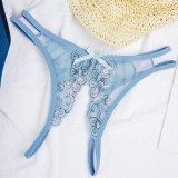 Blue lace flower underwear set