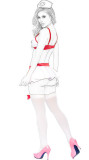 White angel female nurse technician costume(2 Sets)