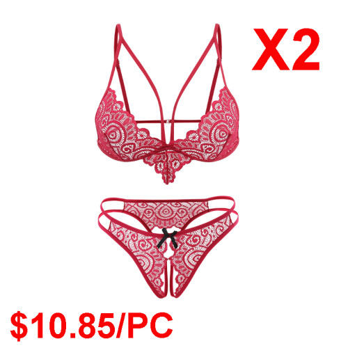 Red Lace Sexy Underwear(2 Sets)