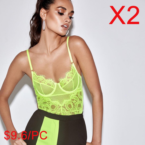 Fluorescent color conjoined sexy underwear(2 Sets)