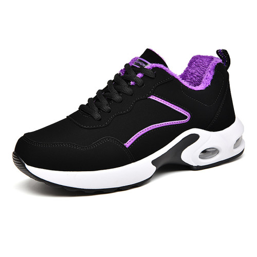 Lace Up Front Plush Lined Air Cushion Sneakers