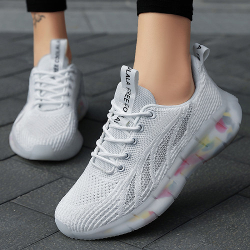 Lace Up Front Wide Fit Knit Sneakers