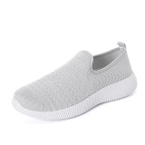 Striped Pattern Slip On Knit Running Shoes