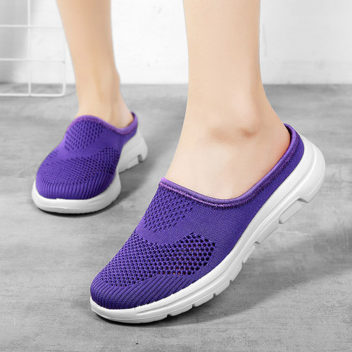 Slip On Knit Running Shoes Mules