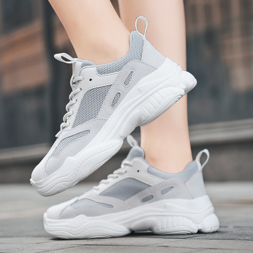 Lace Up Front Mesh Panel Chunky Sneakers