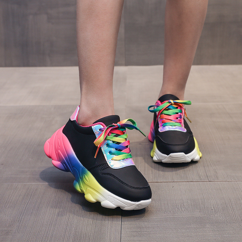 Lace up front chunky shop sole trainers
