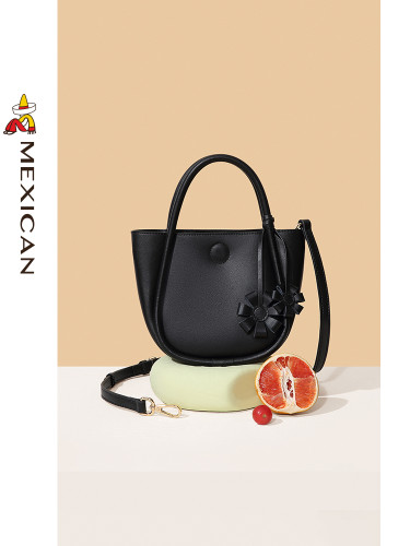 Women's Bag New Popular Versatile Handbag Cowhide Genuine Leather Simple Vegetable Basket Crossbody Bag