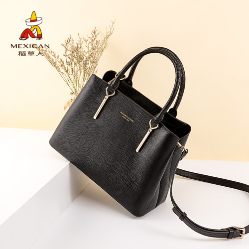 Women's Genuine Leather  Bag New Versatile Handbag Commuting Single Shoulder Messenger Large Bag
