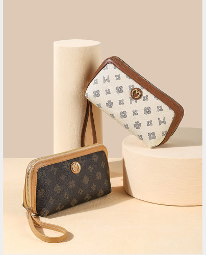 Women's New Handbag Classic Color Contrast Handbag Large Capacity Multi-function Wallet Mobile Phone Bag Card Holder