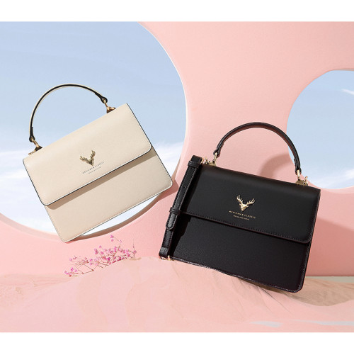 Women's Cowhide Bag New Fashion in Spring and Summer Simple and High Texture Genuine Leather Chain Crossbody Bag Small Square Bag