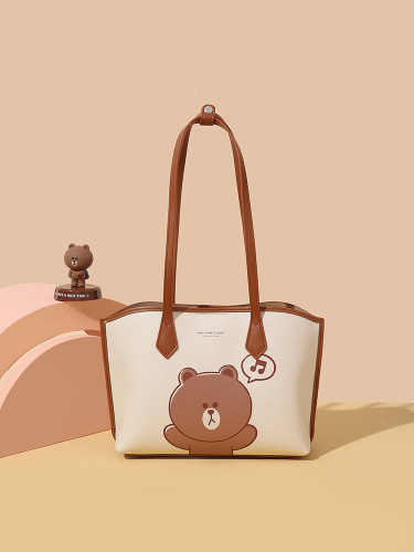 Brown Bear Bag Large-capacity Shoulder Bag Portable Tote Bag
