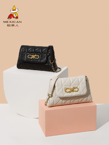 Women's Cowhide Spring/Summer Fashion Genuine Leather Minor Design Lingge Bag Messenger Bag