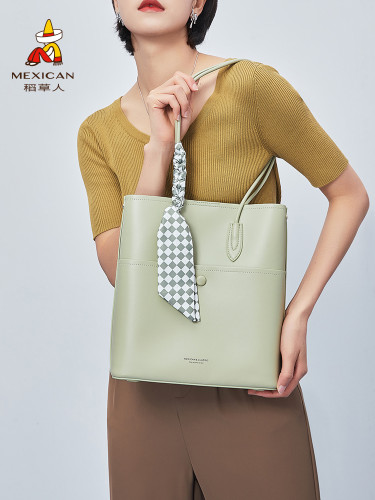 Women's Bag Summer Fashion Shoulder Bag Scarf Contrast Color Foreign Style Handbag Tote Bag