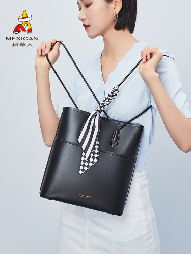 Women's Bag Summer Fashion Shoulder Bag Scarf Contrast Color Foreign Style Handbag Tote Bag