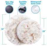 Pet Faux Fur Dog Bed, Memory Foam Dog Bed, Fluffy Puppy Rug, Waterproof and Washable Soft Cover
