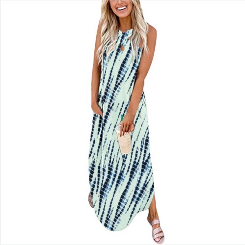 Amazon Beach Casual Loose Sleeveless Maxi Dress