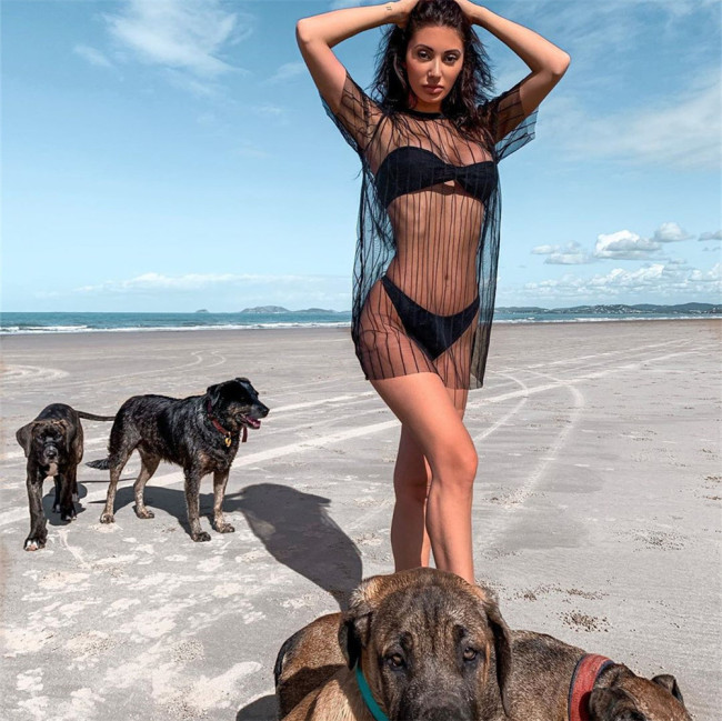 Amazon Sunscreen Beach Bikini Sexy Mesh Blouse Beach Skirt Large Size Swimsuit Outer Blouse