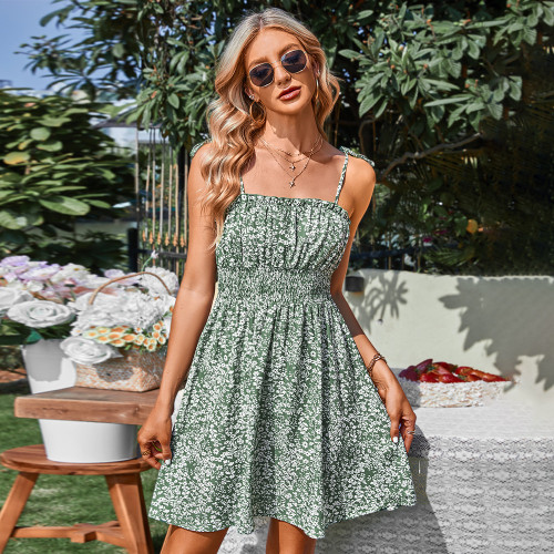 Spring Summer Amazon Sling Print Cami Dresses