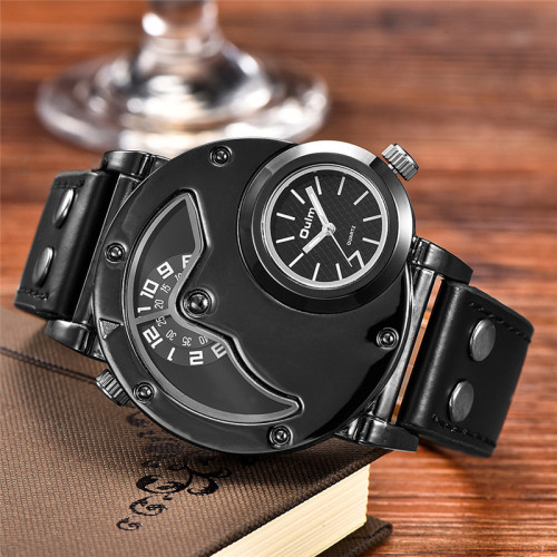 Oulm Fashion Trend Men's Watch Dual Time Zone Personality Sports Quartz Men's Watch