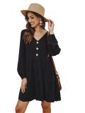 Amazon Fashion Women's Spring Summer Solid Color Long Sleeve Tunic Dresses