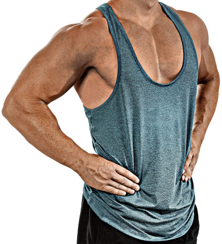 Men's Solid V-Neck Sleeveless Top T-shirt Sports Fitness Tank Top