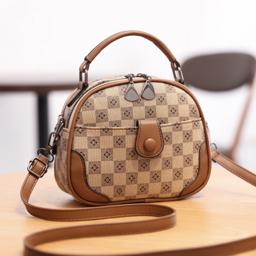 Korean Version Of Small Round Bag With Fashionable Texture Shoulder Bag