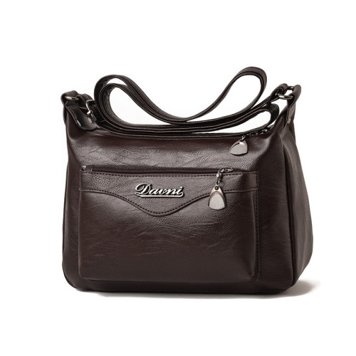 Middle Aged Women's Bag Large Capacity Soft Leather Fashionable Shoulder Bag