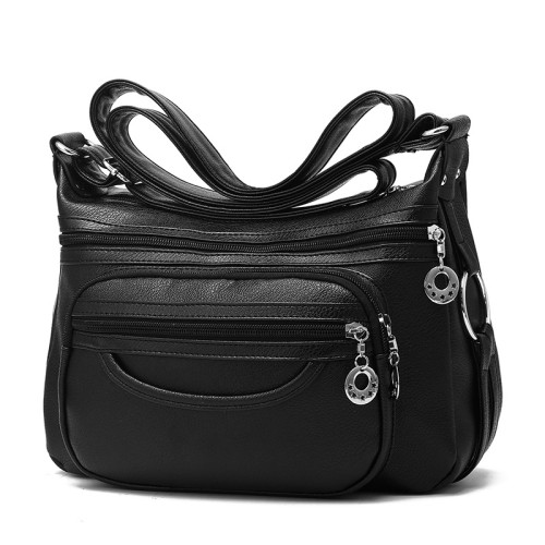 Soft Leather Shoulder Bag For Middle-aged Mothers Casual Crossbody Bag For Middle-aged And Elderly