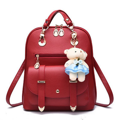 Women's Fashion Backpack Spring Summer New Student Fashion Casual Bear Backpack