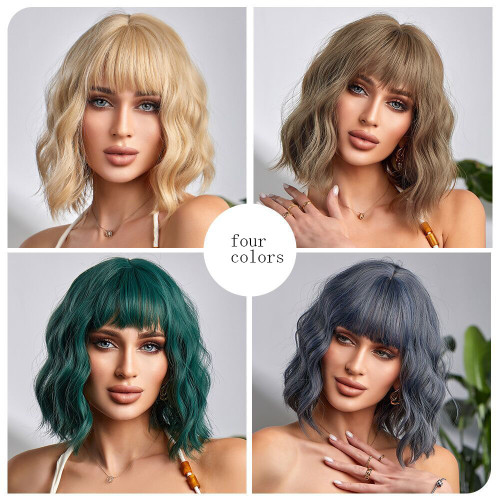 Amazon Short Curly Hair BOBO Head Multi Color Fiber Wig Cover