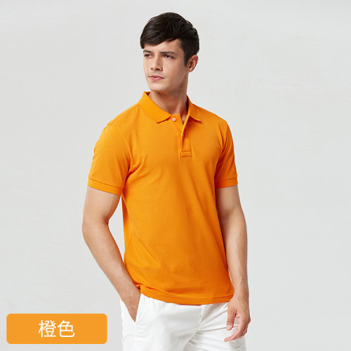 Men's Business Casual Solid Color Polo Shirt Short Sleeve Large T-shirt