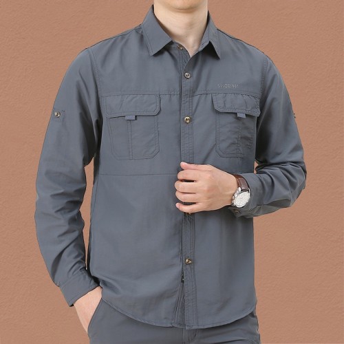 Outdoor Military Long Sleeved Shirt, Spring/summer Multi Bag Shirt