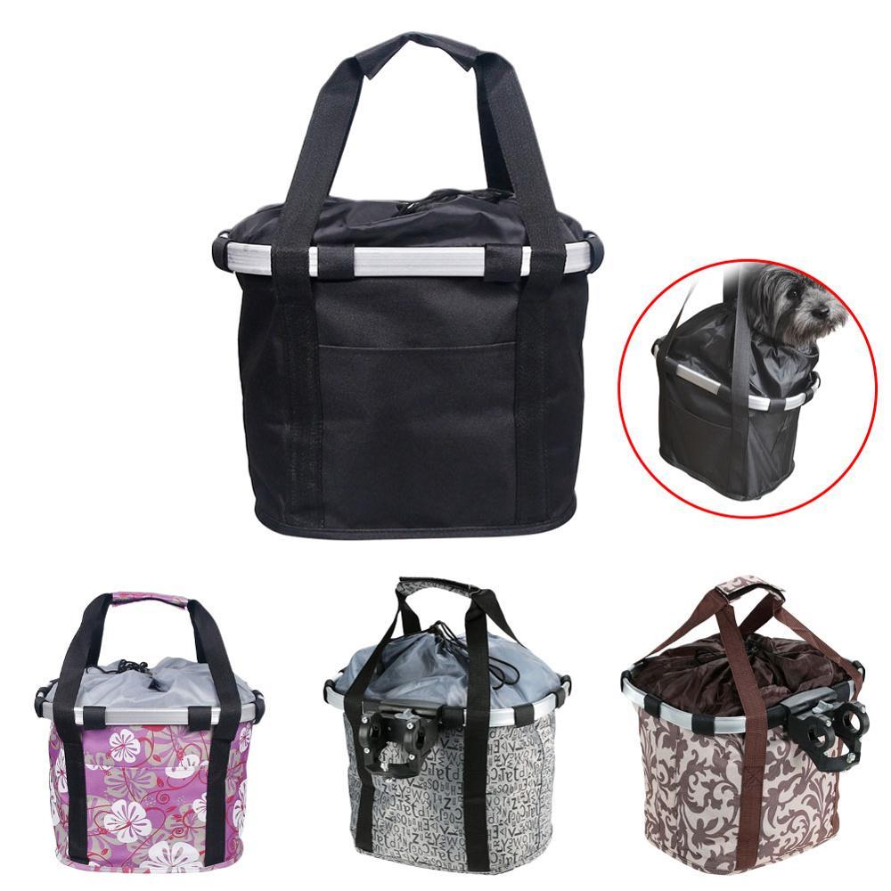 Bicycle Front Basket Removable Waterproof Bike Handlebar Basket Pet Carrier Bag Outdoor Sports For Cycling Supplies