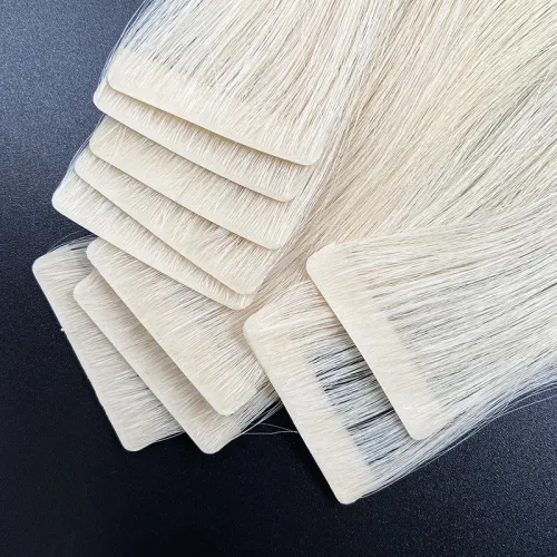 Ice Blonde Invisible Skin Tape Double Drawn Virgin Hair Extensions With Cuticle Intact