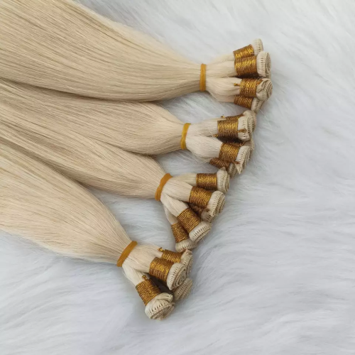 2023 Russian Virgin Remy Human Hair Extension Seamless Hand Tied Weft Hair Extensions