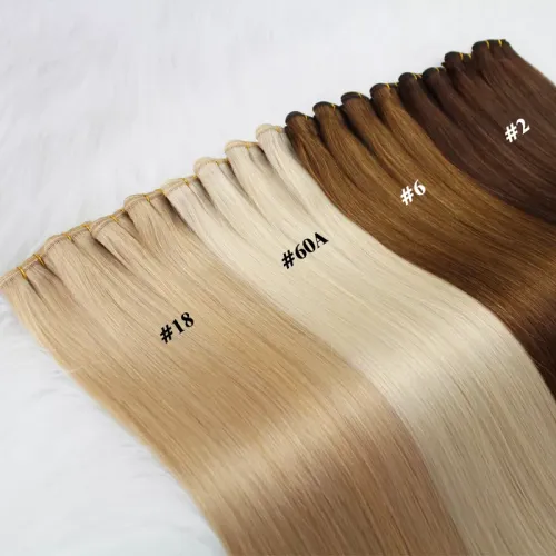 Remy Quality Weft Russian Ash Blonde Human Hair Double Machine Weft Hair Extensions