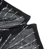 Black Elegant Mesh Party Dance Diamonds Mini Dress