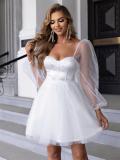 White Lantern Tulle OL Mini Dress