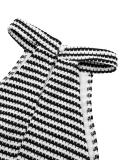 Black Halter Crop Tops Striped Two Piece Bandage Mini Dress
