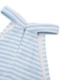 LightBlue Halter Crop Tops Striped Two Piece Bandage Mini Dress