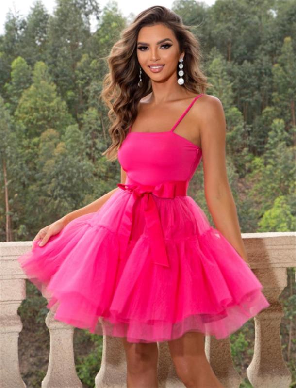 RoseRed Strapless Mesh Temperamental Birthday Party Club Prom Skirt Dress