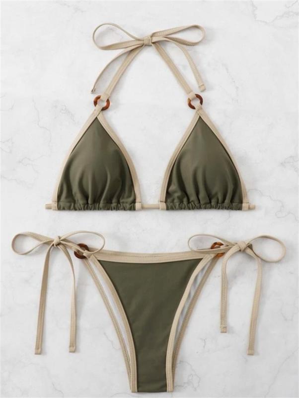 Deep Green Women Sexy Swimwear Bikini Sets