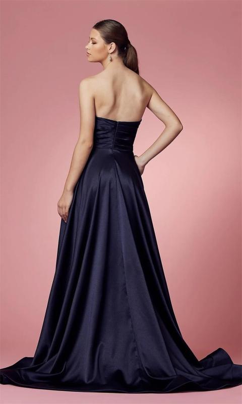 PurpleBlue Off Shoulder V Neck Elegant Party Formal Maxi Evening Dress