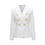 White Long Sleeve Fashion Casual Women Coats