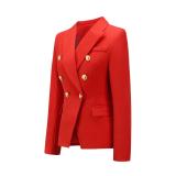 Red Long Sleeve Fashion Casual Women Coats