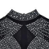 Black Sleeveless Mesh Crystal Bodycon Prom Party Mini Dress