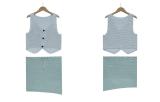 Sky Blue Women Knitted Sweaters V Neck Vest Pleated Mini Skirt Set Suits