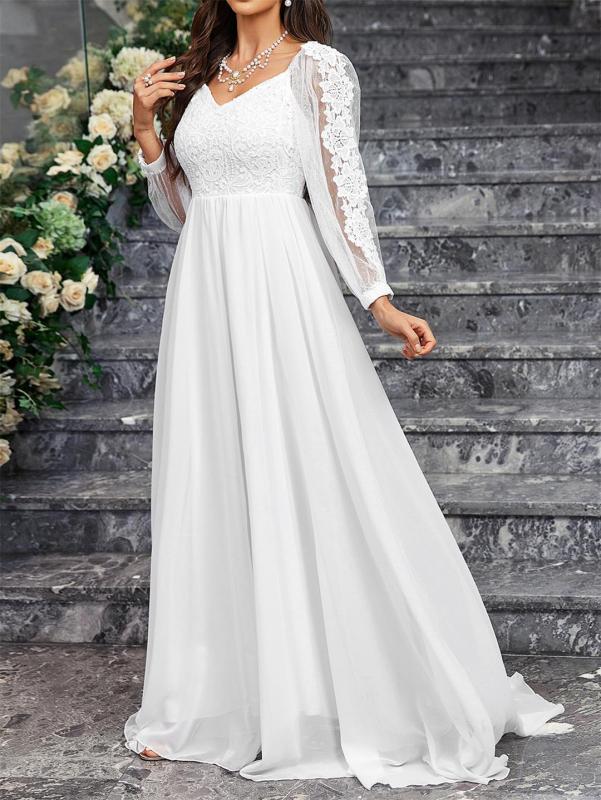 Short Sleeve Deep V Neck Elegant White Women Summer Prom Maxi Dress